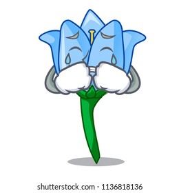Crying bell flower mascot cartoon