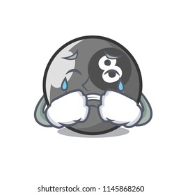 Crying billiard ball mascot cartoon
