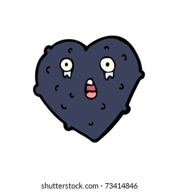 crying black heart cartoon
