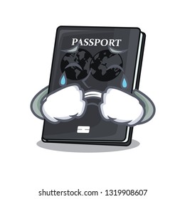 Crying black passport on the mascot table