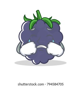 Crying blackberry mascot cartoon style