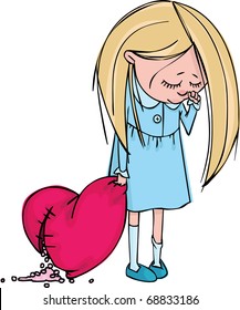 Crying blond with a broken heart