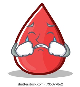 Crying Blood Drop Cartoon Mascot Character