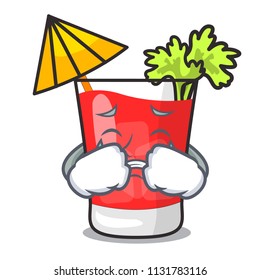 Crying bloody mary mascot cartoon