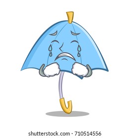 Crying blue umbrella character cartoon