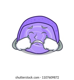 Crying blueberry roll cake mascot cartoon
