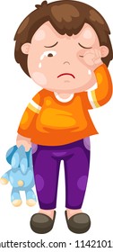 Crying boy Illustration vector