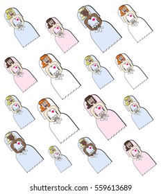Crying bride with a torn letter.