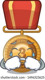 Crying bronze medal with the cartoon shape