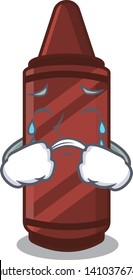 Crying brown crayon in the cartoon column