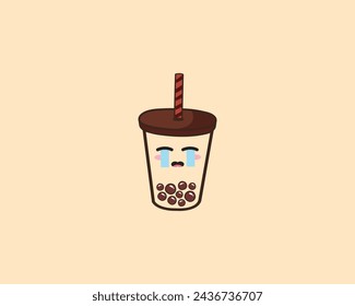 Crying Bubble Tea Boba Cute Design