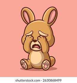 Ilustração de personagem do desenho animado Crying Bunny
