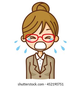 Crying businesswoman.