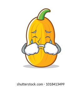 Crying butternut squash mascot cartoon