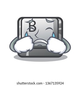 Crying button B on a mascot keyboard