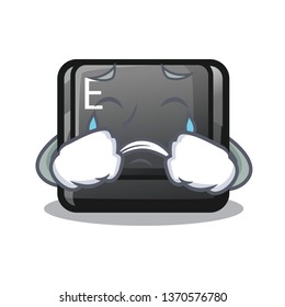 Crying button E in the mascot shape
