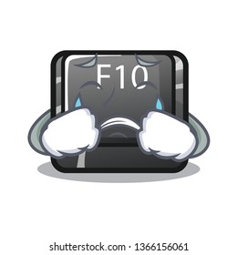 Crying button f10 isolated with the cartoon