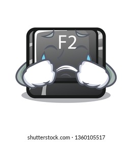 Crying button f2 isolated with the character