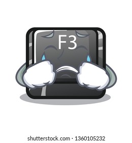 Crying button f3 in the shape cartoon