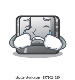 Crying button J on a computer character