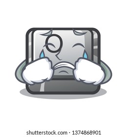 Crying button O in the cartoon shape