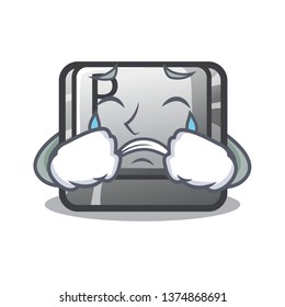 Crying button P isolated with the character