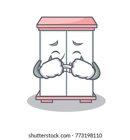 Crying cabinet character cartoon style