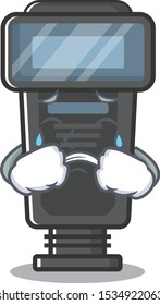 Crying camera flash in a cartoon  