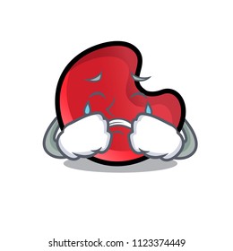 Crying candy moon mascot cartoon