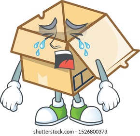 Crying cardboard open in the cartoon shape