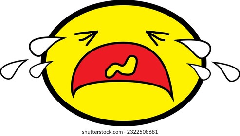 crying cartoon baby in vector art style