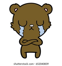 crying cartoon bear