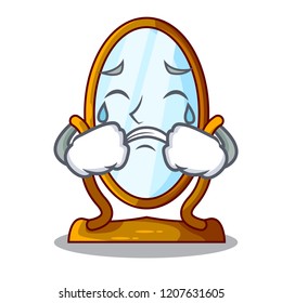 Crying cartoon big antique mirror in frame