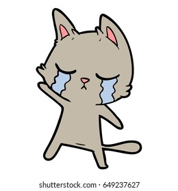 crying cartoon cat