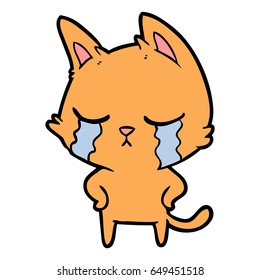 crying cartoon cat