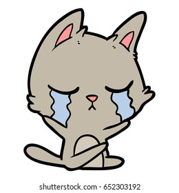 crying cartoon cat