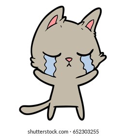 crying cartoon cat