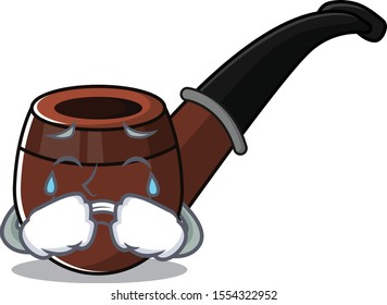 crying cartoon character style with smoke pipe