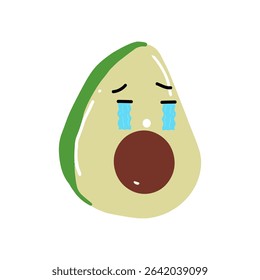 Crying cartoon face expression illustration