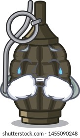 Crying cartoon grenade a in the bag