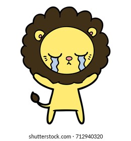 chorando de leão de desenho animado