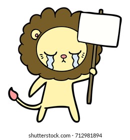 crying cartoon lion