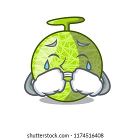 Crying cartoon melon sweet fruit in the market