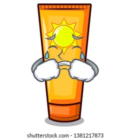 Crying cartoon sun cream in bag makeup
