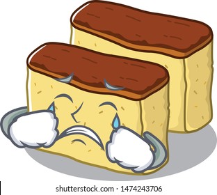 Crying castella cake in the mascot shape