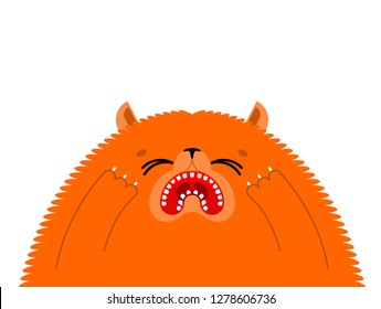 Crying cat. Upset pet. weeping kitty. Vector illustration