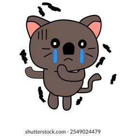 Crying cat vector art image