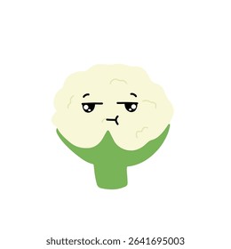 Crying cauliflower emoticon character design