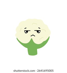 Crying cauliflower emoticon character design
