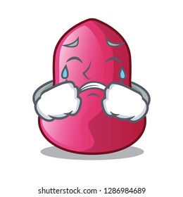 Crying character sponge in the makeuop table
